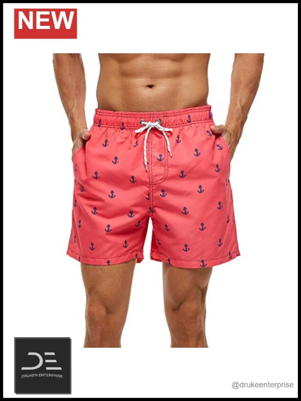 Men's Quick Dry Swim Trunks with Mesh Lining and Pockets